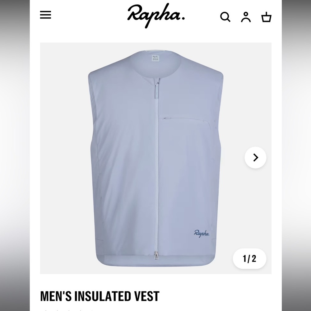 Rapha Men's Insulated Vest in Soft Blue